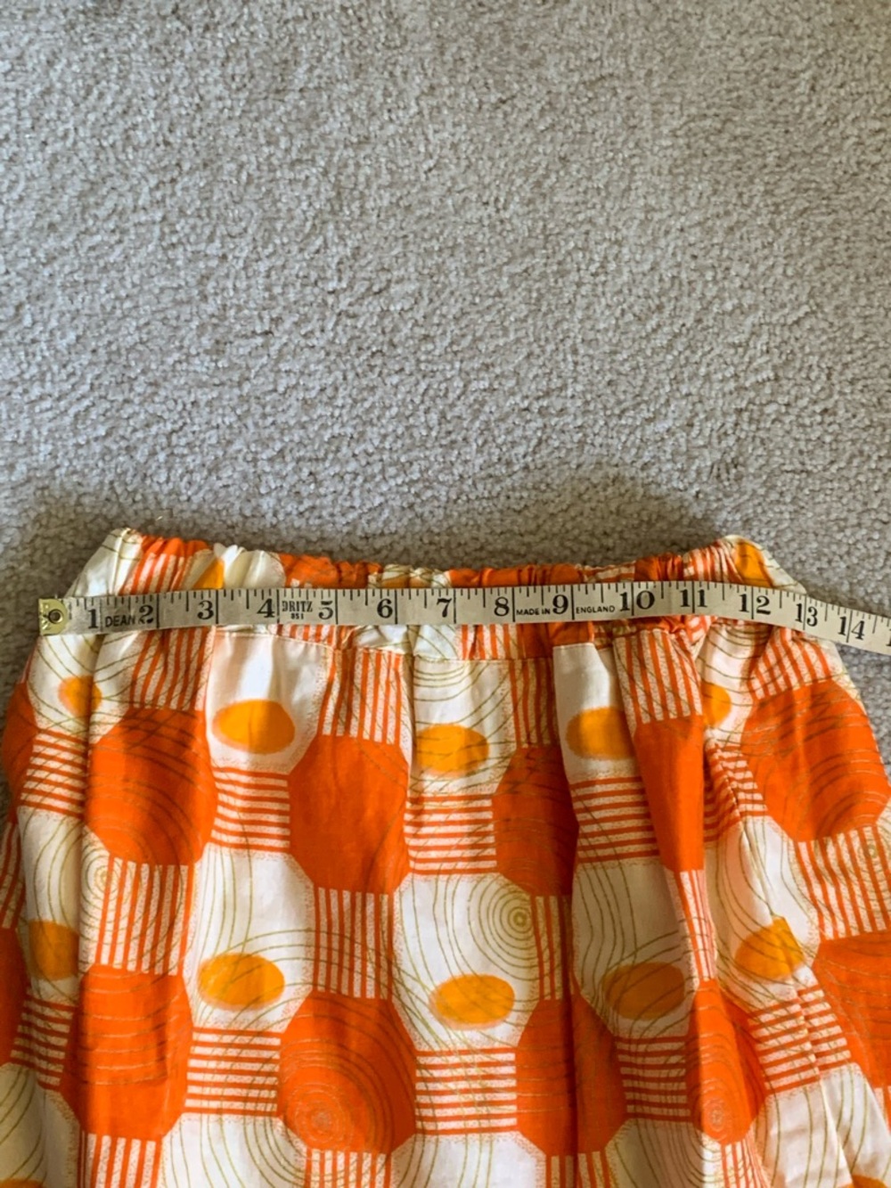 Women's Orange Geometric Tiered Maxi Skirt - Picture 8 of 10